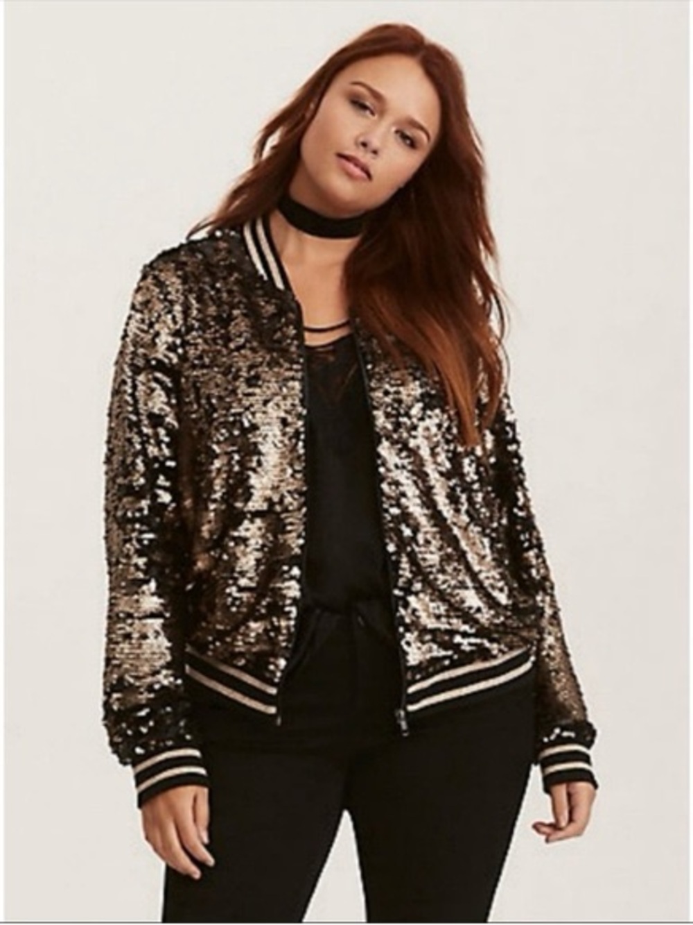 Torrid Gold Sequin Bomber Jacket